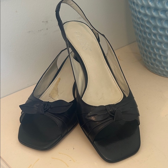 Franco Sarto Black SZ 8 Slingback Kitten Heels - Picture 1 of 11